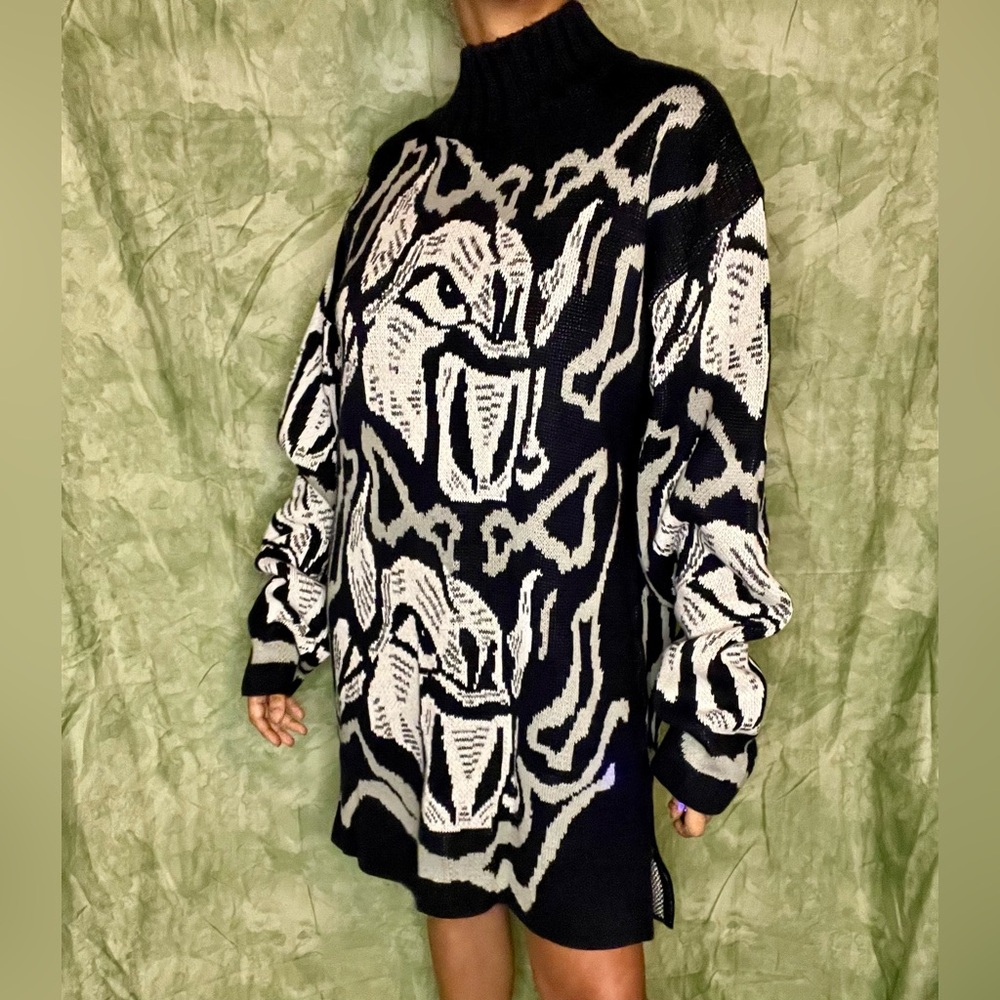 Navy Vintage Phat Farm Mockneck Oversized Sweater Dress